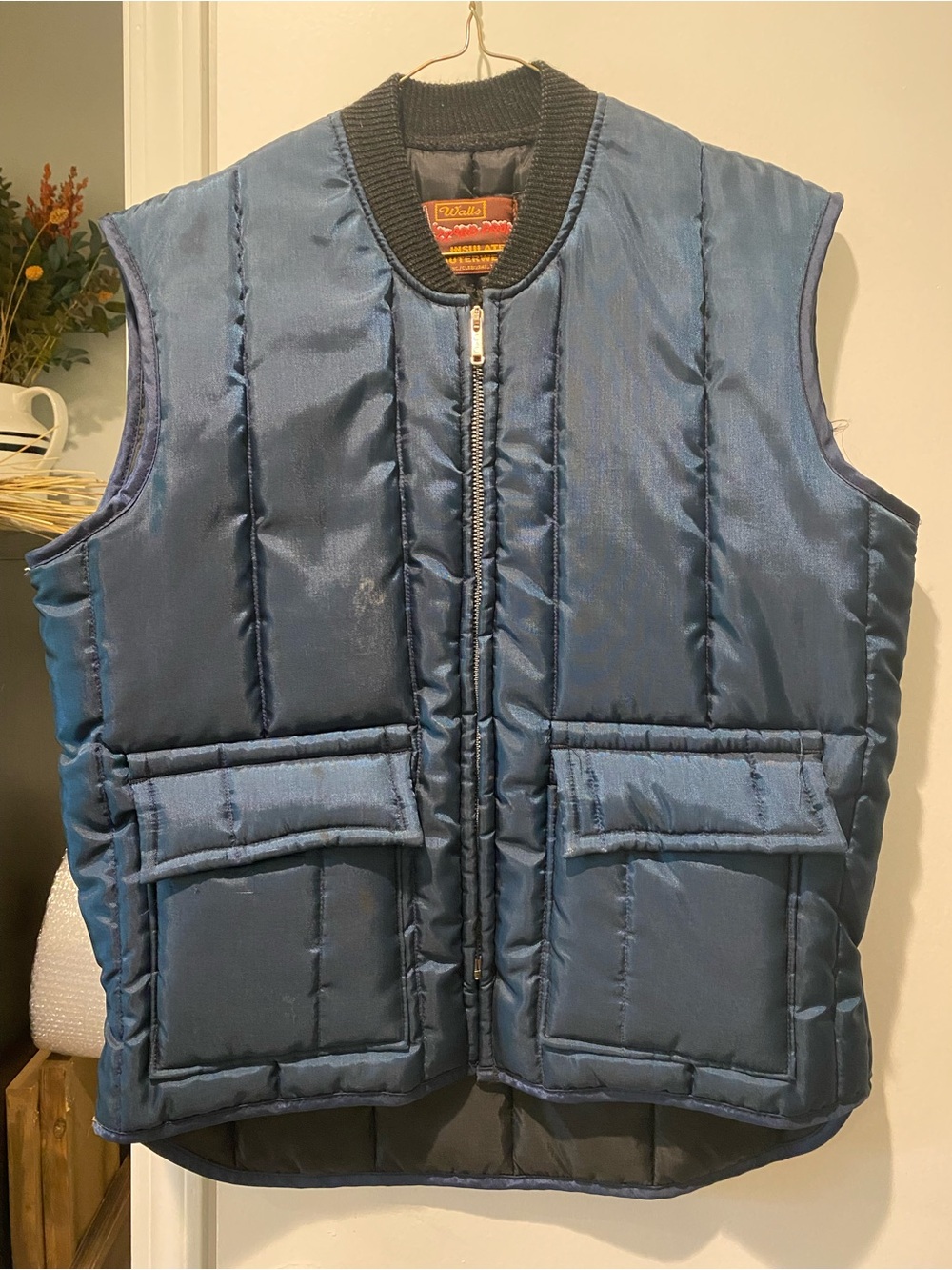 VTG Walls Blizzard-Pruf Insulated Full Zip Up Puffer Vest Adult L Blue USA Made